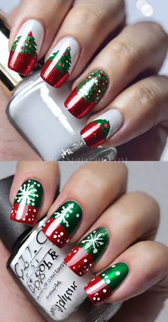 christmas nails acrylic