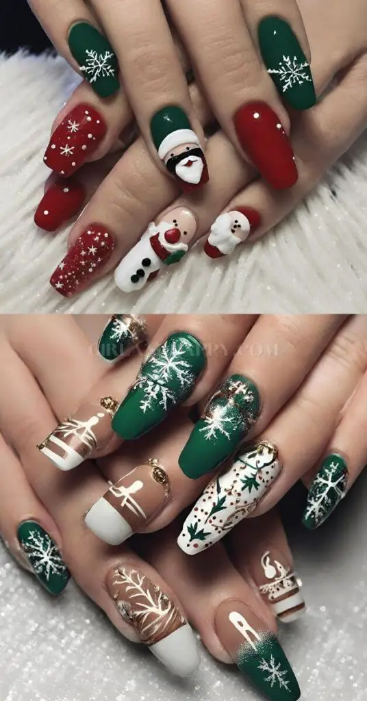 christmas nails simple