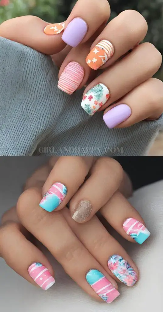 cute summer nails short